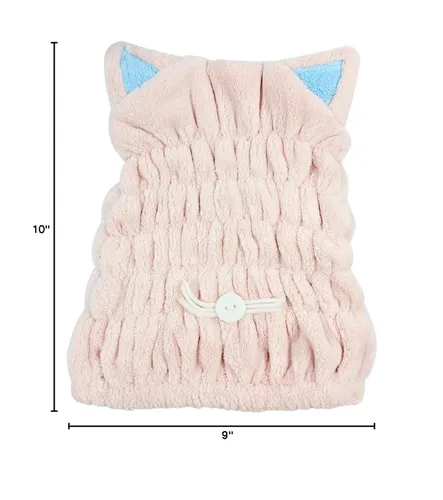 Miniatura 2 de Toalla de baño de microfibra Sombrero de toalla de secado rápido Sombrero de toalla Lindo herramienta de baño Super suave absorbente pelo seco Rosado