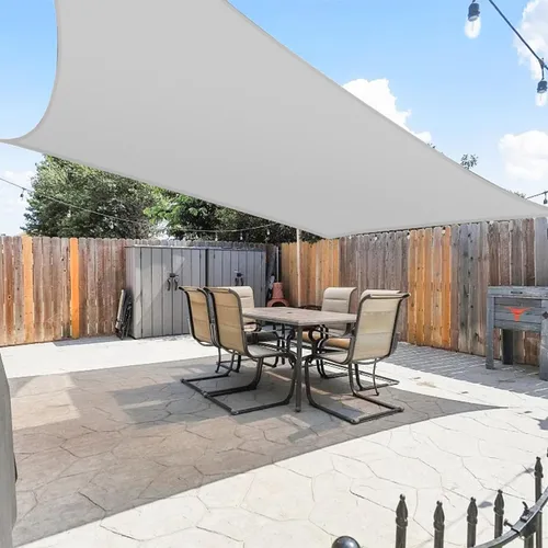 Miniatura 6 de E&K Sunrise 12 x 12 pies Toldo tipo vela impermeable para exteriores, rectangular, con protección UV, para pérgola, patio, jardín, terraza