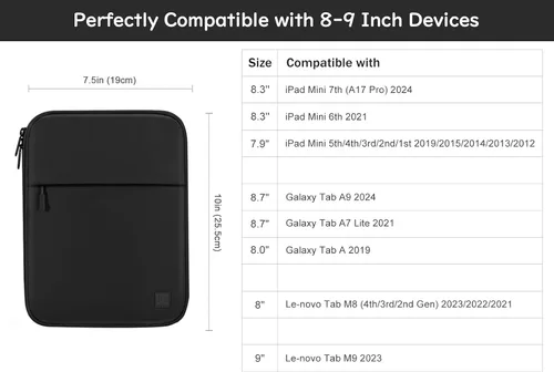Miniatura 2 de Dadanism Funda acolchada para tablet de 8-9 pulgadas para iPad mini 7ª/6ª 8.3 pulgadas 2024/2021, iPad mini 5/4/3/2/1 7.9 pulgadas, Galaxy Tab A9