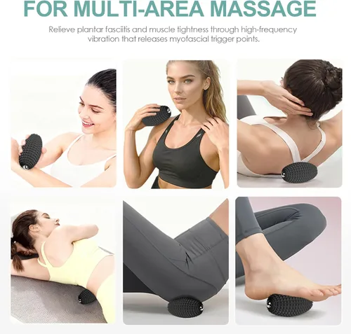 Miniatura 5 de Pelota de masaje vibratoria para recuperación muscular, bola de masaje miofascial de silicona, alivio de fascitis plantar, liberación de cadera