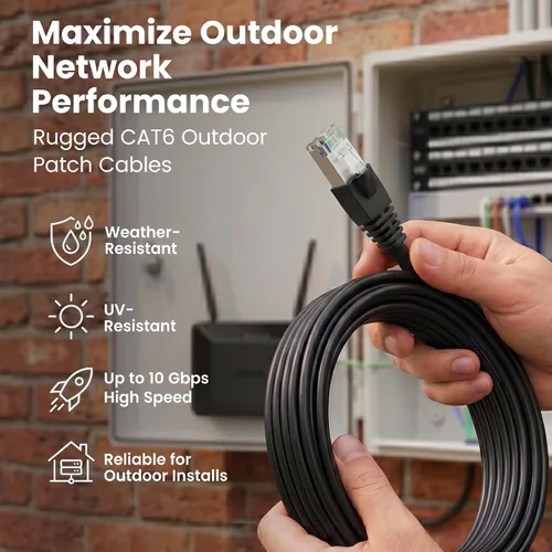 Miniatura 6 de GEARit Cable Ethernet Cat6 para exteriores (75 pies), 23AWG cobre puro, FTP, LLDPE, impermeable, enterramiento directo, subterráneo, resistente a