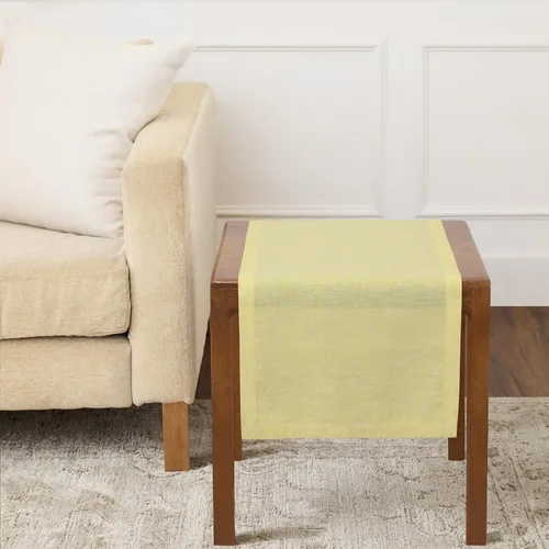 Miniatura 25 de Solino Home - Camino de mesa de lino, amarillo limón cambray, 14 x 120 pulgadas, Athena, lavable a máquina y de 100% lino europeo hecho a mano 15
