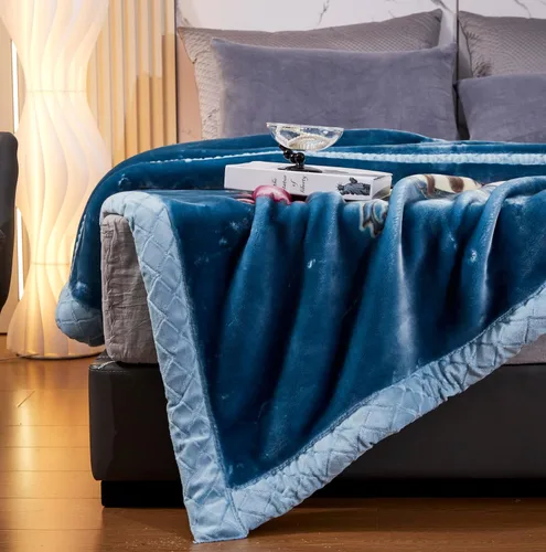 Miniatura 4 de LGYKUMEG Manta coreana con peso de 79 x 91 pulgadas, cálida manta de felpa de forro polar de invierno, súper suave y cálida, manta reversible de 2
