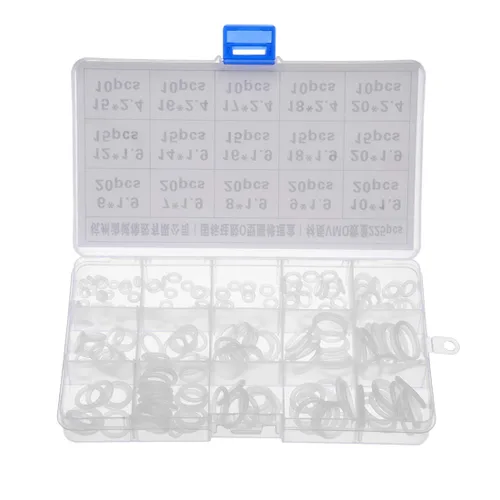 Miniatura 7 de uxcell Kit surtido de juntas tóricas de goma de silicona, 225 piezas, 15 tamaños, juego de juntas métricas de sellado VMQ, rojo