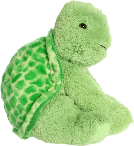 Miniatura 3 de Aurora® Peluche de tortuga de peluche – Comodidad acogedora – Acurruces sin fin – Verde 14 pulgadas