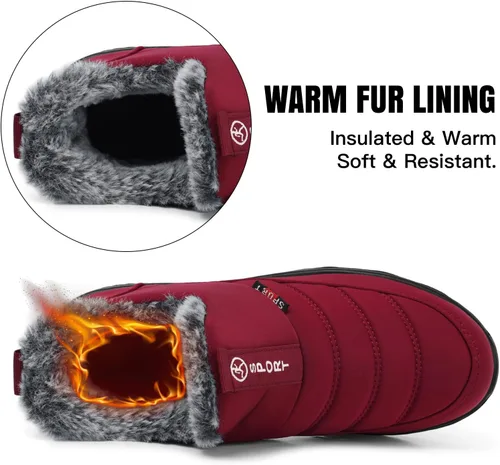 Miniatura 3 de SWQZVT Botas de invierno para mujer, para la nieve botas de invierno antideslizantes al tobillo, cómodas y resistentes al aire libre