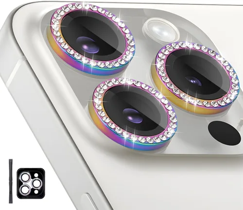 Miniatura 12 de Protector de lente de cámara para iPhone 16 Pro/iPhone 16 Pro Max, protector de lente de anillo de cámara de vidrio templado individual con bandeja