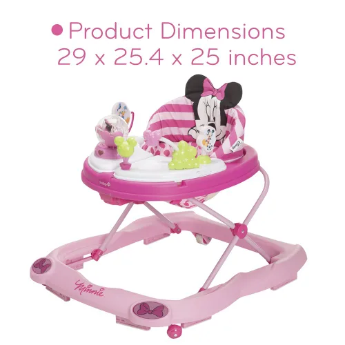 Miniatura 9 de Andadores y centro de actividades para bebés Minnie Mouse de Disney Baby, andador rosa con música y luces de purpurina