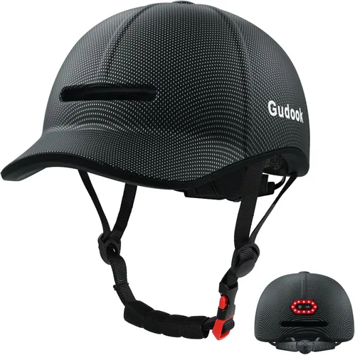 Miniatura 10 de Casco de Bicicleta para Adultos - Cascos de Bicicleta para Hombres y Mujeres - con Luces Traseras LED - Casco Ajustable Estilo Gorra de Béisbol