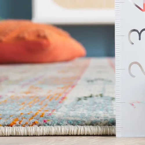Miniatura 4 de SAFAVIEH colección Monaco MNC222F - Alfombra de 8' x 10', diseño boho chic con detalles tribales y efecto desgastado, no desprende pelusa y de fácil