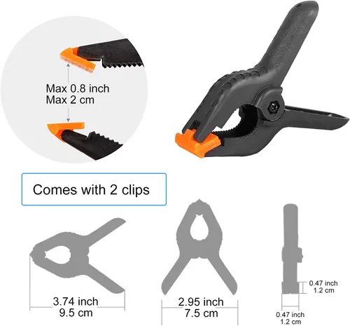 Miniatura 5 de Meking Soporte de fondo para fotos en forma de T, 4 x 6.5 pies/3.9 x 6.6 ft, sistema de soporte de fondo portátil con 2 abrazaderas de resorte