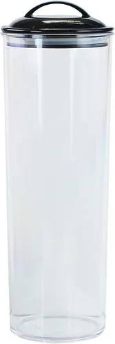 Reston Lloyd Recipiente de almacenamiento de pasta de espagueti transparente alto con tapa hermética sin BPA para organización de despensa de Negro
