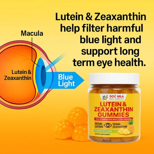 Miniatura 3 de Gomitas de luteína y zeaxantina - Vitaminas oculares para adultos mayores de 50 años - Suplementos de salud ocular para más de 50 adultos - Luteina