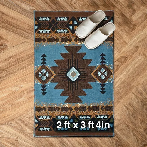 Miniatura 84 de YHSF South West - alfombra estilo nativo americano del suroeste C318 - fácil de limpiar, gruesa, suave, duradera, alfombra inspirada en tribus