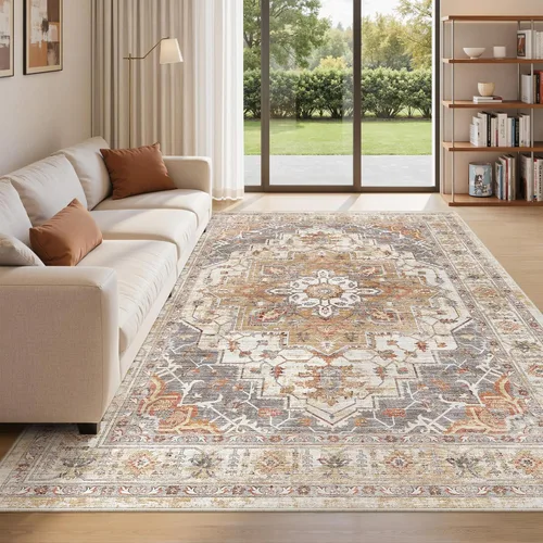 Miniatura 58 de befbee Alfombras de 6x9 pulgadas para sala de estar - Alfombras lavables a máquina resistentes a las manchas para dormitorio, alfombra de área