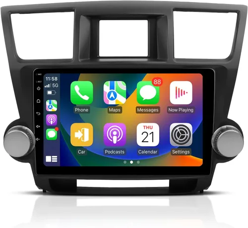 Estéreo de coche Apple CarPlay con DSP, ViaBecs Radio táctil de 10.2 pulgadas de 6GB 128GB para Toyota Highlander 2008-2013, Unidad principal que