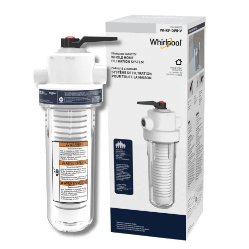Miniatura 7 de Whirlpool Sistema de filtración de agua para toda la casa de 10 x 2.5 pulgadas WHKF-DWHV, puertos de 3/4", carcasa transparente, filtro de agua