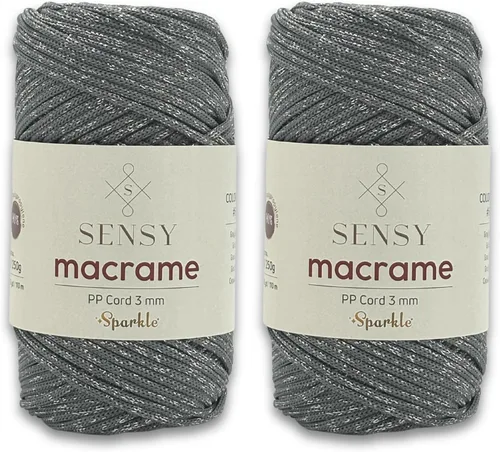 Miniatura 111 de Sensy - Cuerda de poliéster prémium de 0.118 pulgadas (0.118 in), 131 yardas, 100% polipropileno, cordón de macramé, cuerda de ganchillo de 0.118