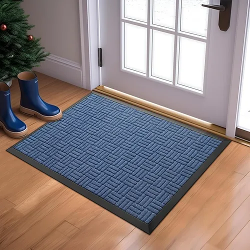 Miniatura 7 de Mibao Tapete para puerta delantera, resistente y duradero, tapete de bienvenida para interiores y exteriores, atrapador de suciedad, impermeable