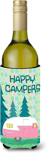 Miniatura 31 de Caroline's Treasures VHA3003LITERK Let's Adventure Glamping Trailer Botella de vino Hugger Botella Enfriador Manga Abrazador Lavable a Máquina