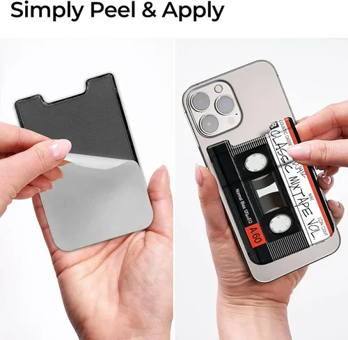 Miniatura 3 de Rossy Cartera para teléfono celular, tarjetero adhesivo para pegar en la cartera, bolsillo de licra, funda de identificación para tarjeta de crédito