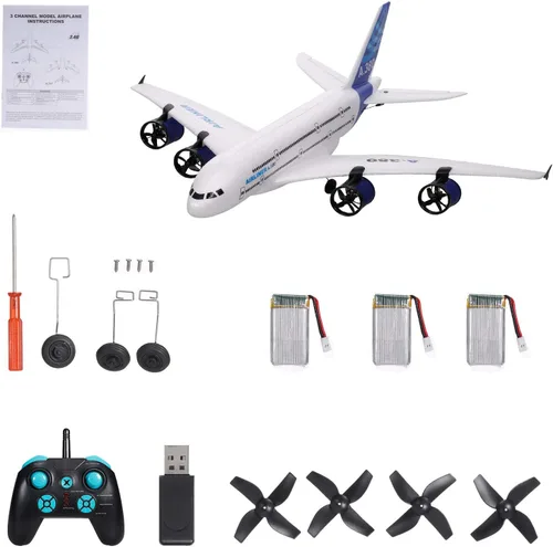 Miniatura 9 de Avión RC A380 GoolRC, avión de control remoto de 2.4G y 3 canales, avión RC fácil de volar para principiantes, juguetes de modelo de planeador