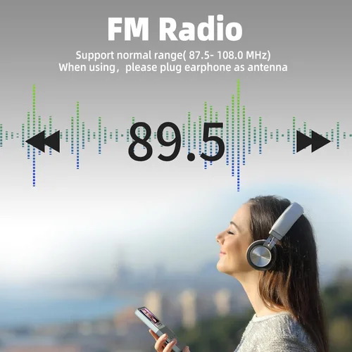 Miniatura 4 de Reproductor MP3 con Bluetooth, reproductor de música, radio Fm, video, grabación, vista de fotos, libro electrónico, sonido de alta fidelidad