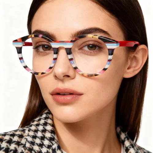 Miniatura 4 de Gafas de lectura de ojo de gato: gafas de luz azul para mujer, con bloqueo de luz azul, anti fatiga ocular, gafas coloridas a rayas ligeras