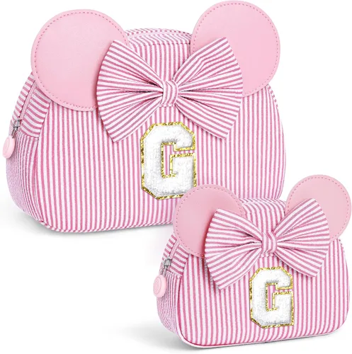 Miniatura 36 de Regalos de Navidad para niñas, bolsa de maquillaje con inicial, bolsas de cosméticos, bolsa de maquillaje de viaje, regalos de cumpleaños Azul