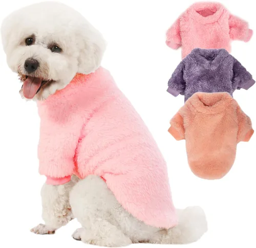 Miniatura 8 de Suéter para perro, paquete de 3 suéteres para perros pequeños, ropa para perros pequeños, hembras y machos, suéter ultrasuave y cálido