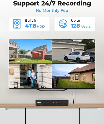 Miniatura 5 de H.VIEW 4K/8.0 megapíxeles PoE sistema de cámara de seguridad para el hogar al aire libre con cable sistema de cámaras IP de videovigilancia