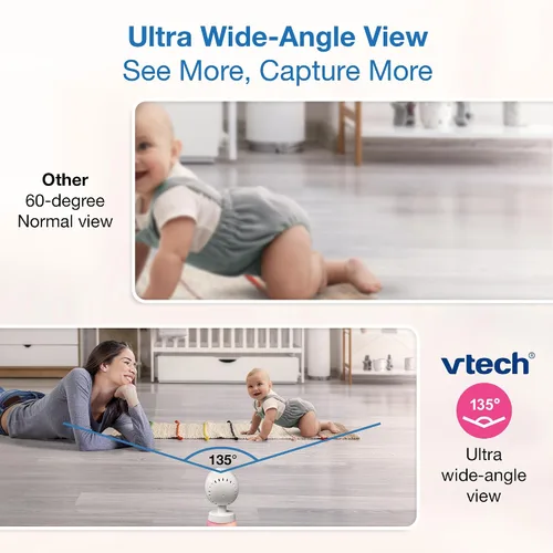 Miniatura 6 de VTech Smart WiFi Baby Monitor, 2 cámaras para gemelos y dos habitaciones – Pantalla dividida de 7 pulgadas, sensor 2K, visión gran angular