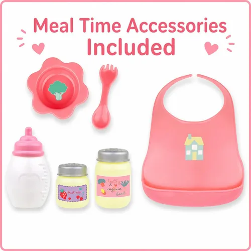 Miniatura 6 de JC Toys - Cuna mecedora y accesorios para muñeca, perfectos para pequeños Juego de sillas altas rosa/azul