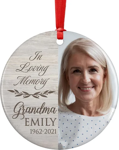 In Loving Memory, Adorno conmemorativo de Navidad personalizado con foto, nombre y fecha, sube fotos e imágenes - 7 diseños, adornos conmemorativos