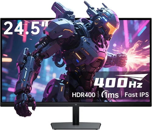 KTC Monitor para juegos de 24.5 pulgadas 400Hz 240Hz | IPS rápido de 1 ms | Monitor FHD 1080P | HDR 400 128% sRGB | HDMI x2, DP x2 | Ajustes de