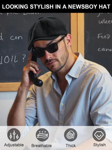 Miniatura 6 de Gorra de taxista Senker Fashion para hombre, gorra irlandesa clásica de 8 paneles de mezcla de lana para hombre mayor