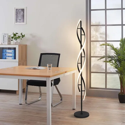 Miniatura 7 de ADISUN Lámpara de pie LED de 40 W, lámpara de pie alta en espiral con control remoto e interruptor de pie, regulable, cambio de color, moderna luz