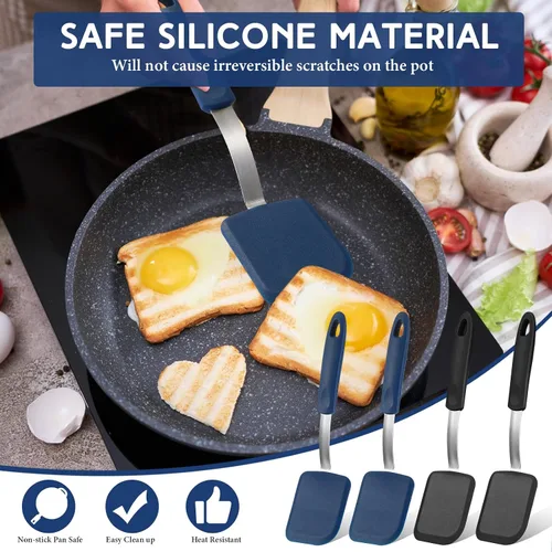Miniatura 4 de Gejoy 4 espátulas de silicona para galletas, mini espátulas de brownie, espátulas de silicona flexibles, antiadherentes, resistentes al calor, sin