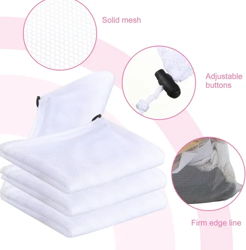 Miniatura 4 de Berlune Bolsas grandes de malla para lavandería, 24 x 36 pulgadas, juego de lavado a granel con cordón para uso comercial, dormitorios, alquileres