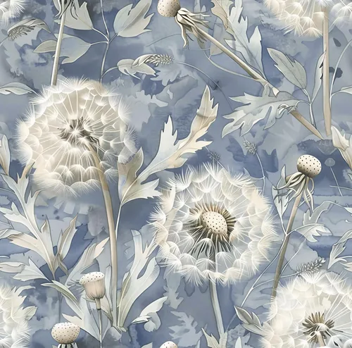 Jeweluck Papel tapiz de contacto floral de 16.9 x 118.1 pulgadas, papel de contacto azul vintage para despegar y pegar, diseño de diente de león,