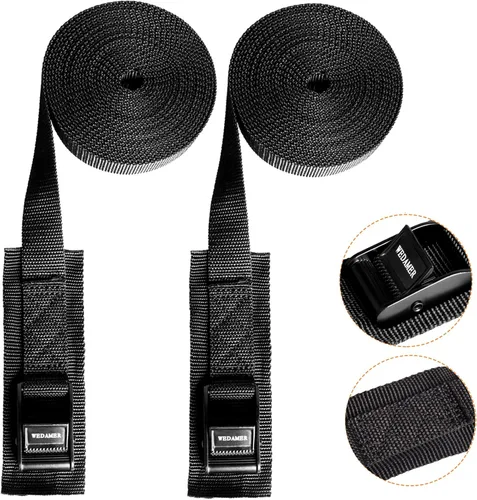 Miniatura 5 de WEDAMER Paquete de 2 correas de amarre para kayak de 8 pies con hebilla de leva de alta resistencia, correa ajustable para kayak, camiones, 2Pack