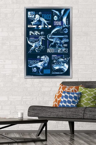 Miniatura 15 de Trends International Jurassic World: Fallen Kingdom - Póster de pared con cuadrícula, 14.725 x 22.375 pulgadas, versión enmarcada de madera