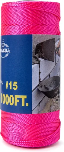 Miniatura 9 de HONGDA Mason Line - Cuerda de polipropileno torcido #18 de 215 pies, perfecta para trabajos de mampostería y para el diseño de construcción general