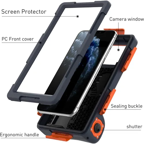 Miniatura 5 de AICase Carcasas universales impermeables para fotografía subacuática para iPhone 13 mini/12/11/11 Pro/11 Pro Max/XR/7/7 Plus/8/8Plus/6/6s/6s Plus