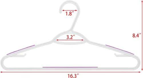 Miniatura 7 de Paquete de 30 perchas de plástico flexibles, ligeras, antideslizantes, para ropa, trajes, color morado Paquete de 30 púrpura
