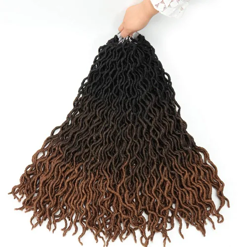 Miniatura 22 de Eliza Rastas gitanas onduladas de 18 pulgadas, cabello de ganchillo suave, 6 paquetes de trenzas sintéticas de diosa, raíces africanas, extensiones
