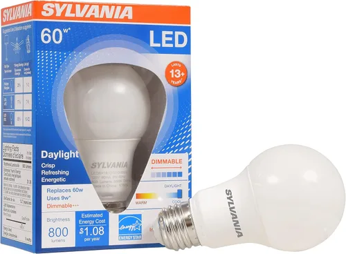 Miniatura 14 de Sylvania Ultra - Bombilla LED equivalente a 60 W A19, eficiente 9 W, base media, regulable, acabado esmerilado, 800 lúmenes, blanco brillante