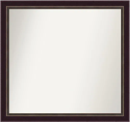 Miniatura 317 de Amanti Art Espejo de baño de bronce para sobre el fregadero, 24 x 24 pulgadas, espejo cuadrado de bronce Lara para tocador, marco de madera