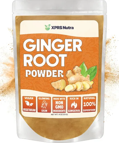 XPRS Nutra Polvo de jengibre - Polvo de raíz de jengibre molido prémium con potente sabor picante, jengibre molido en polvo - Jengibre en polvo