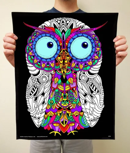 Miniatura 2 de Stuff2Color Baby Owl - Póster para colorear para niños, niños pequeños, adolescentes y adultos